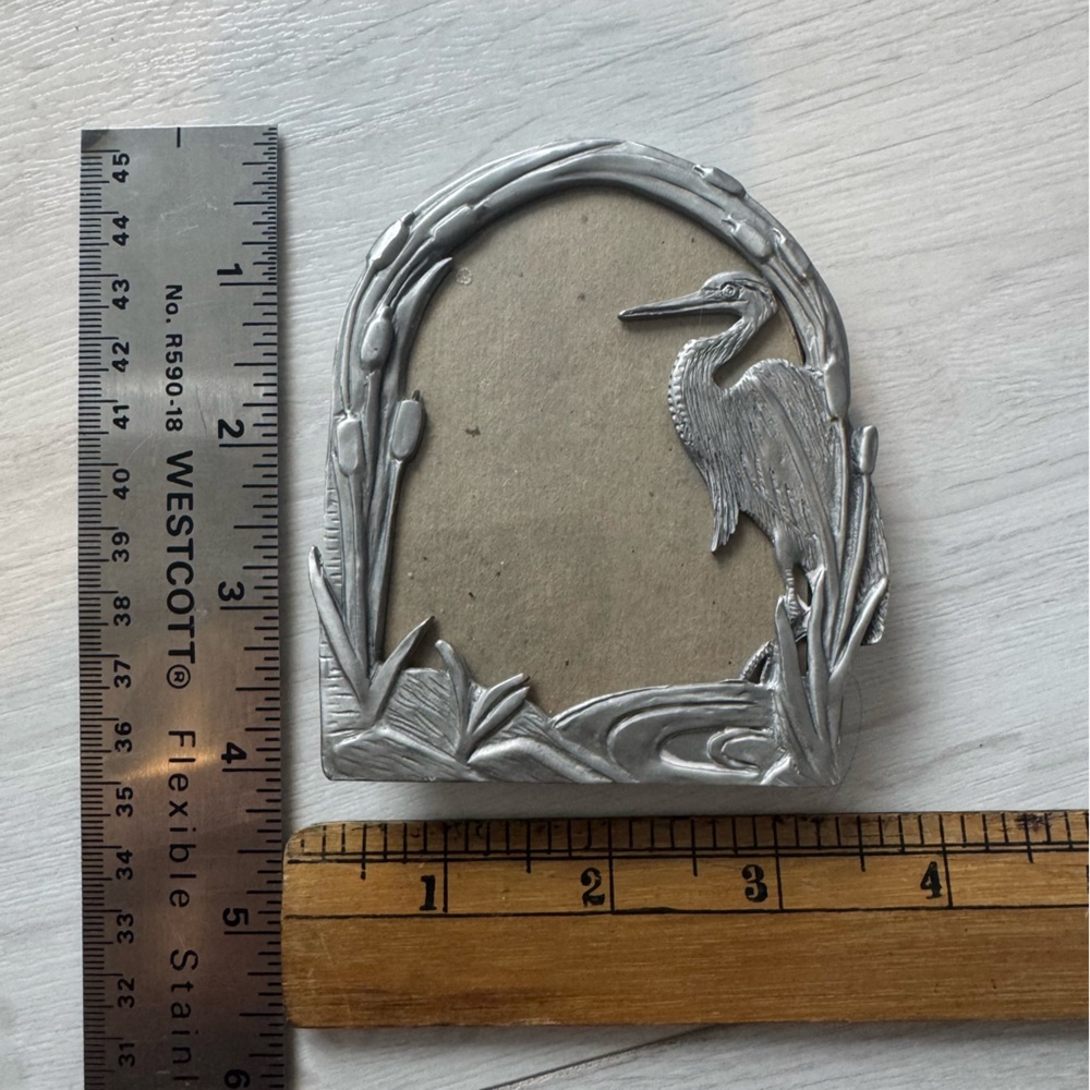 Vintage Seagull Pewter Crane Picture Frame - Picture 3 of 4